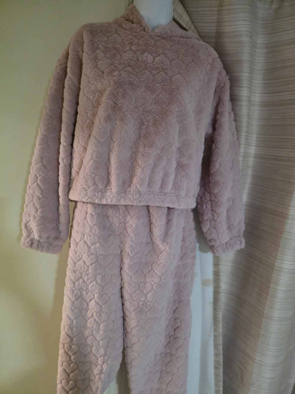 No Boundaries Plush Teddy Jacket & Pants Set in Blush Pink